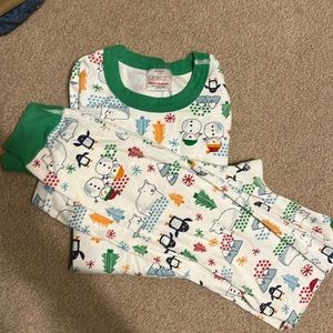 Hanna Andersson PJ set.  Snowmen. Size 160- kid 14